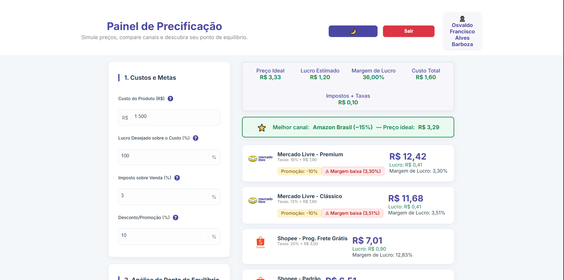 Projeto Precificação